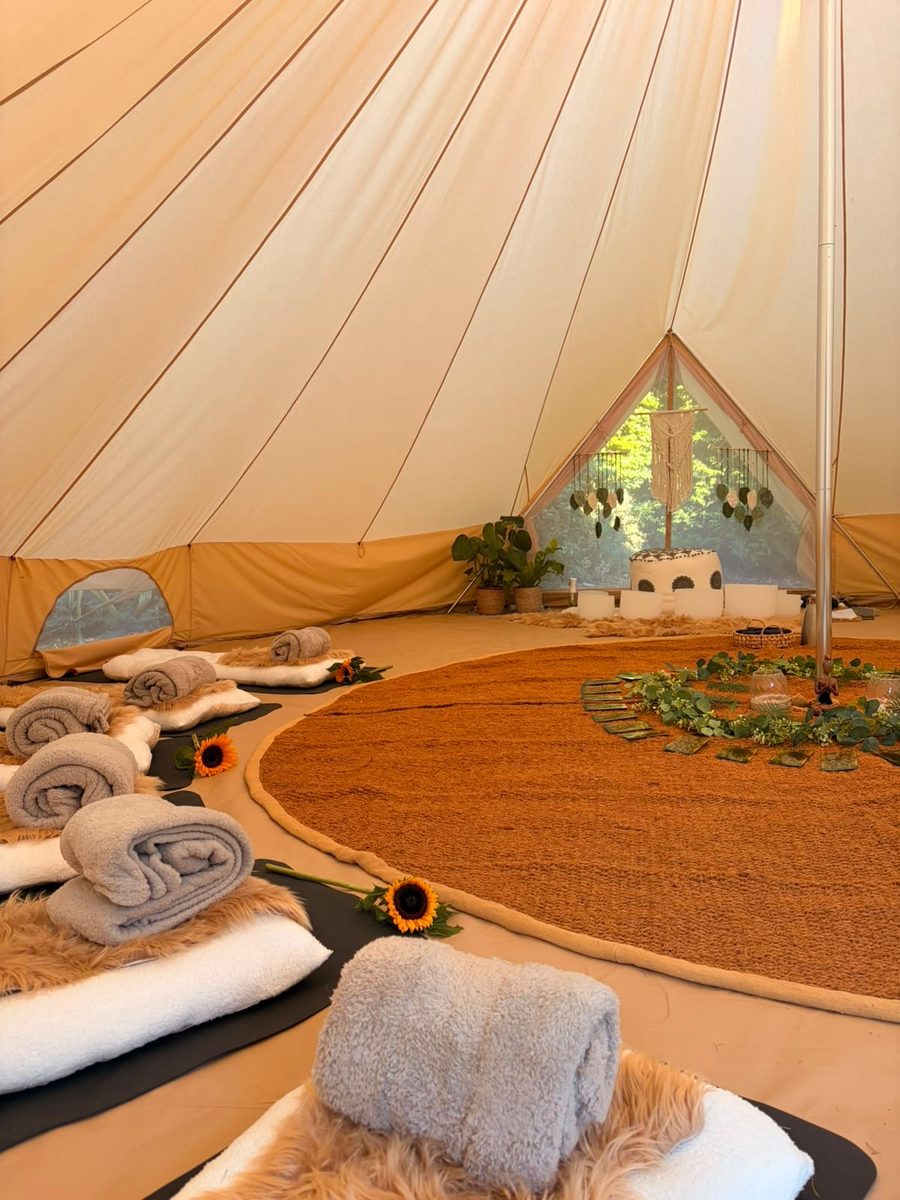 The retreat space set up and ready for guests